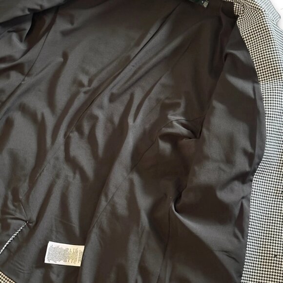 Ralph Lauren Women's Size 8 Black White Cotton Houndstooth Jacket Blazer Classic - Picture 10 of 11